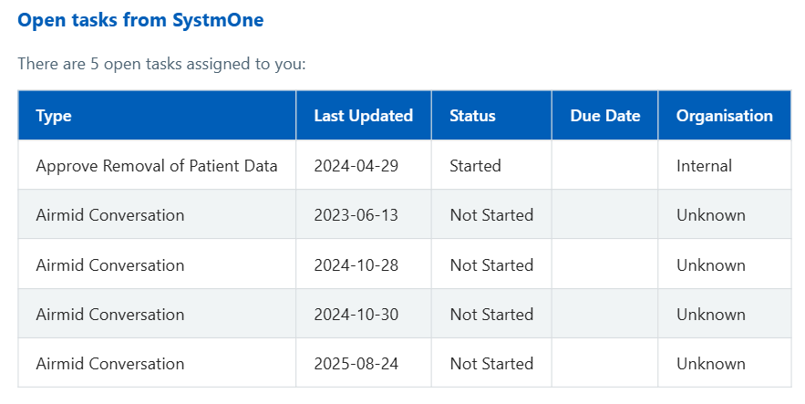 Task Reminder System - Automated SystmOne Task Management Dashboard